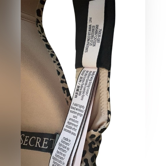 VICTORIA’S SECRET Leopard Print Bra - Black and Tan 38D NWOT - Picture 6 of 6